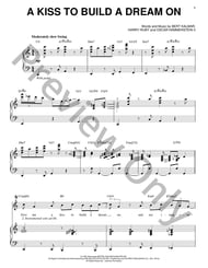 A Kiss to Build a Dream on piano sheet music cover